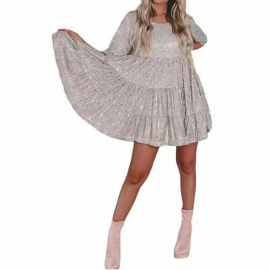 jalleria Dirndl kleid kurze Ärmel Minikleid mit Pailletten günstig online kaufen