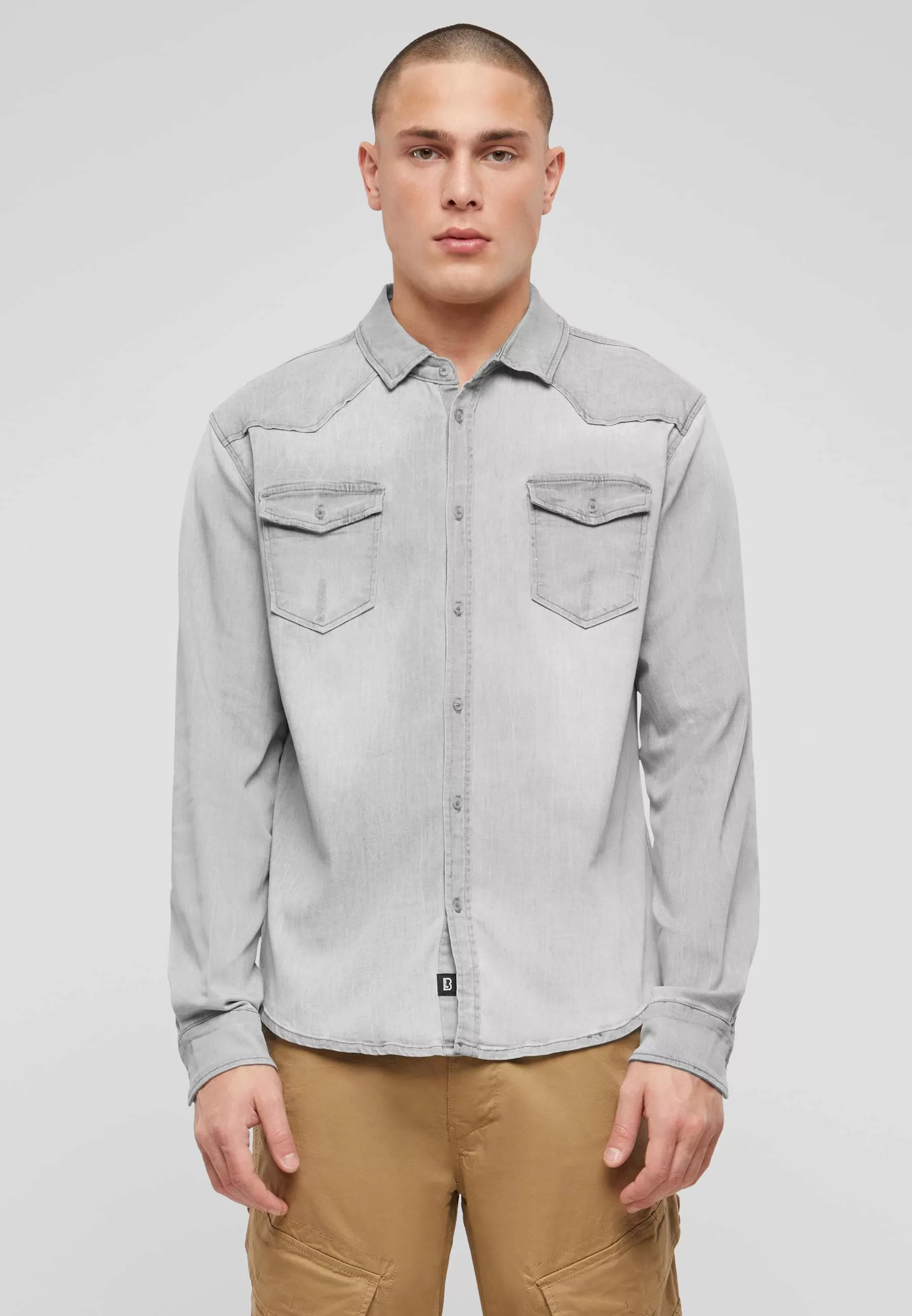 Brandit Langarmhemd "Brandit Herren Riley Denim Shirt", (1 tlg.) günstig online kaufen