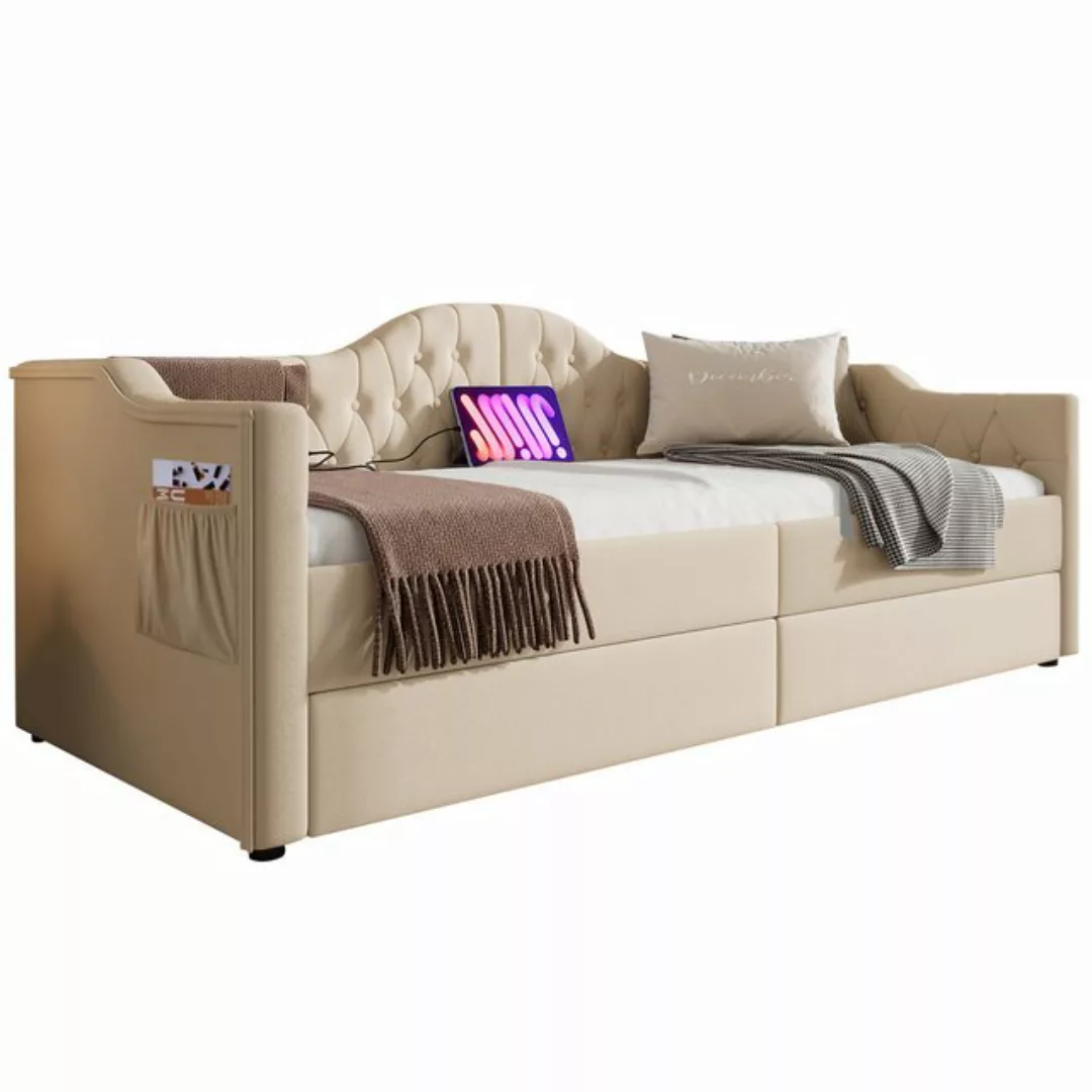 HAUSS SPOLE Daybett 90x200cm Daybett mit USB Type C Ladefunktion, 2 Schubla günstig online kaufen