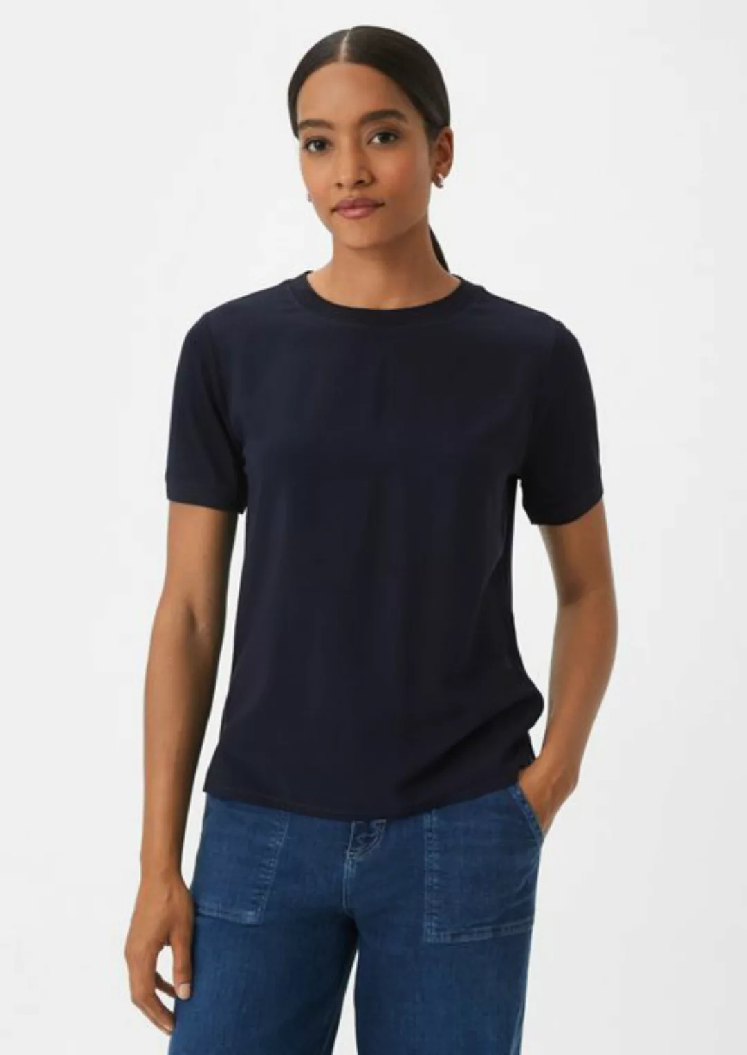 comma casual identity Kurzarmshirt T-Shirt aus Viskose günstig online kaufen