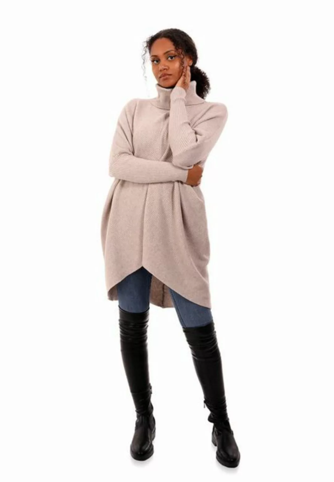 YC Fashion & Style Longpullover Strickpullover asymmetrisch Plus Size mit R günstig online kaufen