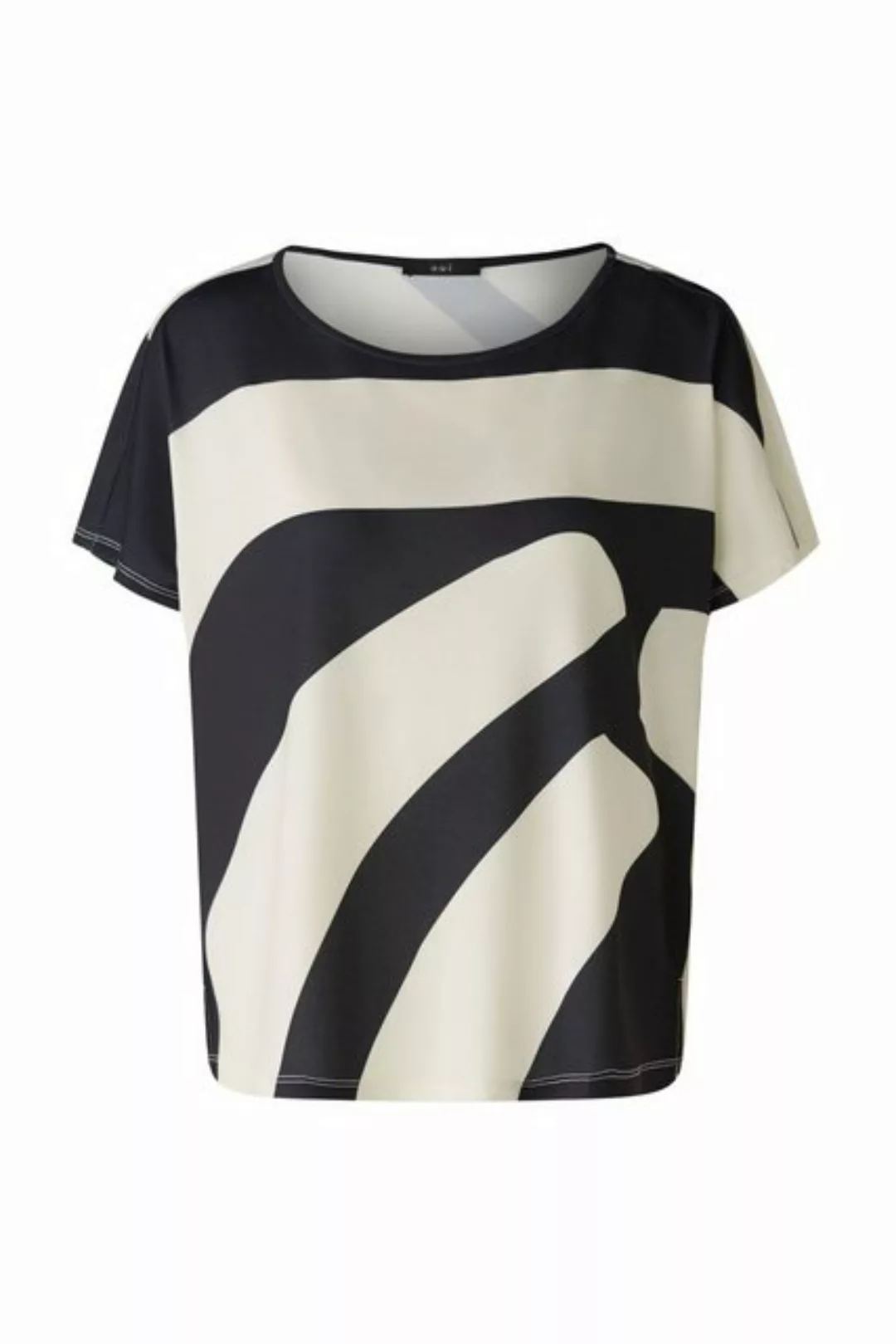 Oui Blusenshirt Bluse, black offwhite günstig online kaufen