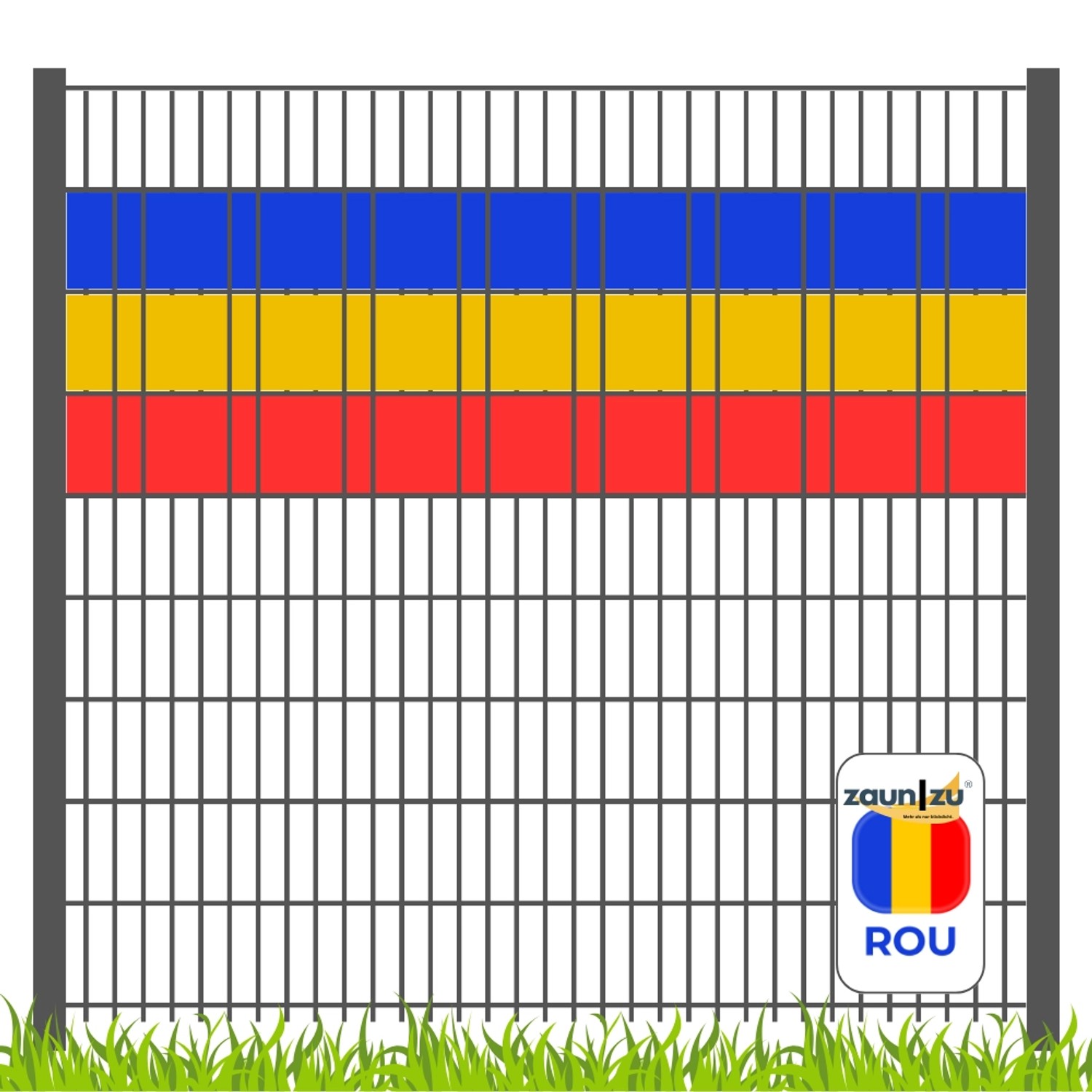zaunzu Sichtschutz Fanartikel für Rumänien Doppelstabmatten Volle Streifenb günstig online kaufen