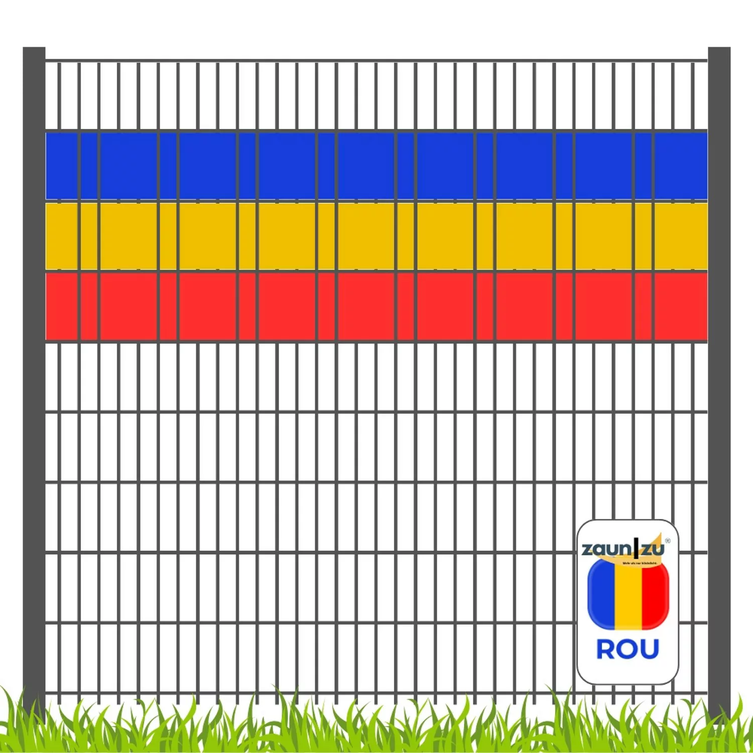 zaunzu Sichtschutz Fanartikel für Rumänien Doppelstabmatten Volle Streifenb günstig online kaufen