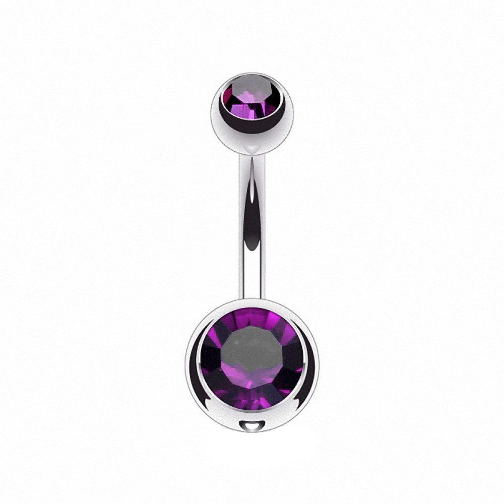 Taffstyle Bauchnabelpiercing Bauchnabelpiercing Titan G23 Doppelkristall günstig online kaufen