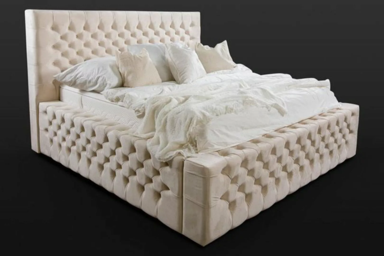 JVmoebel Bett Luxus Bett Chesterfield Samt Betten Textil Doppel Hotel Möbel günstig online kaufen