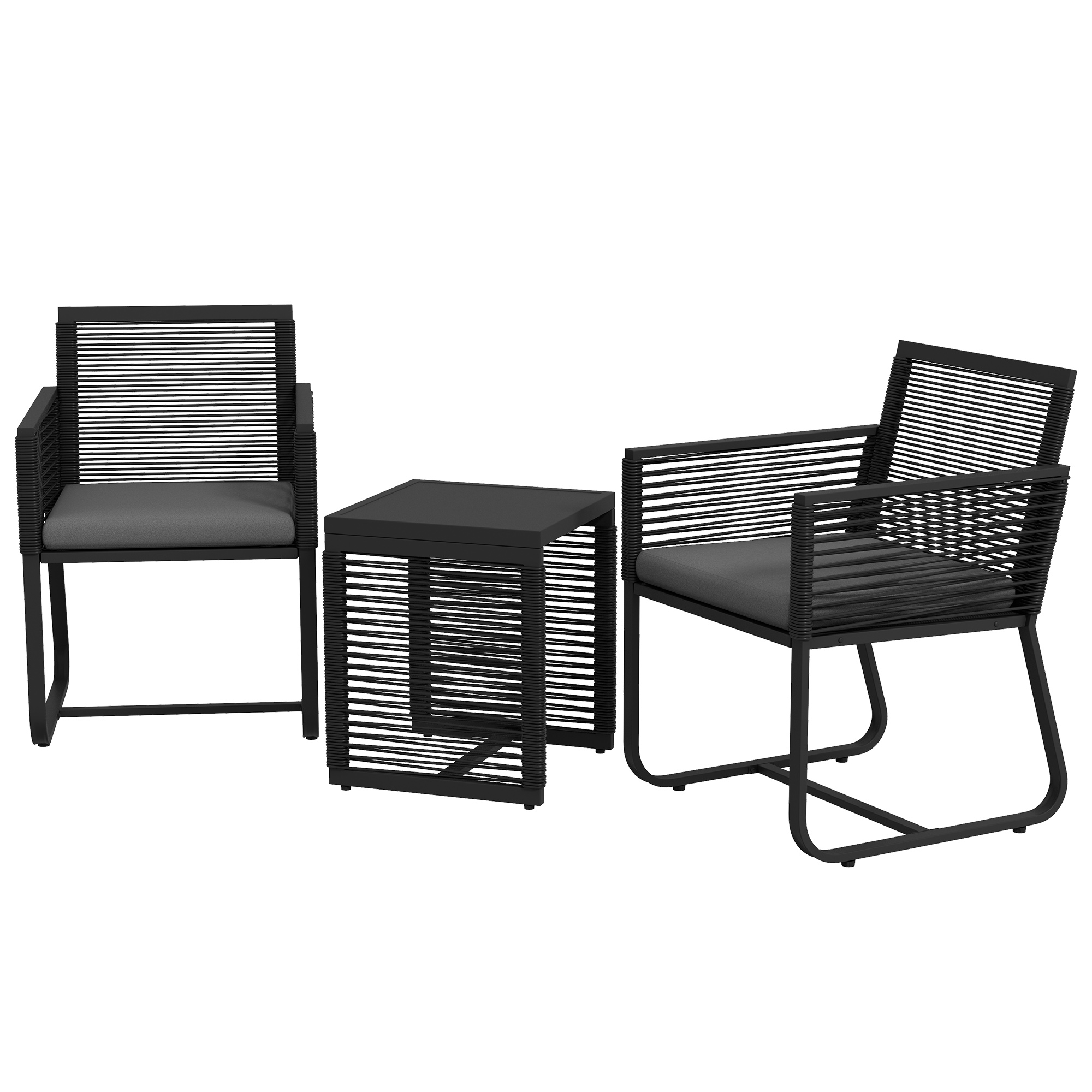 Outsunny 3-teiliges Rattan Gartenmöbel-Set elegante Sitzgruppe mit 2 Garten günstig online kaufen