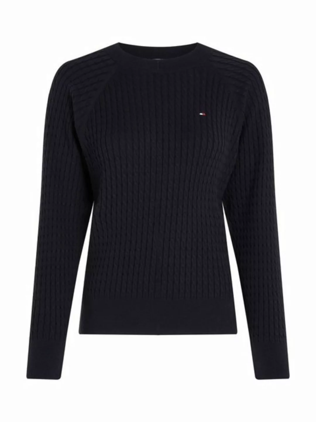 Tommy Hilfiger Rundhalspullover CO CABLE C-NK SWEATER mit Zopfmuster günstig online kaufen