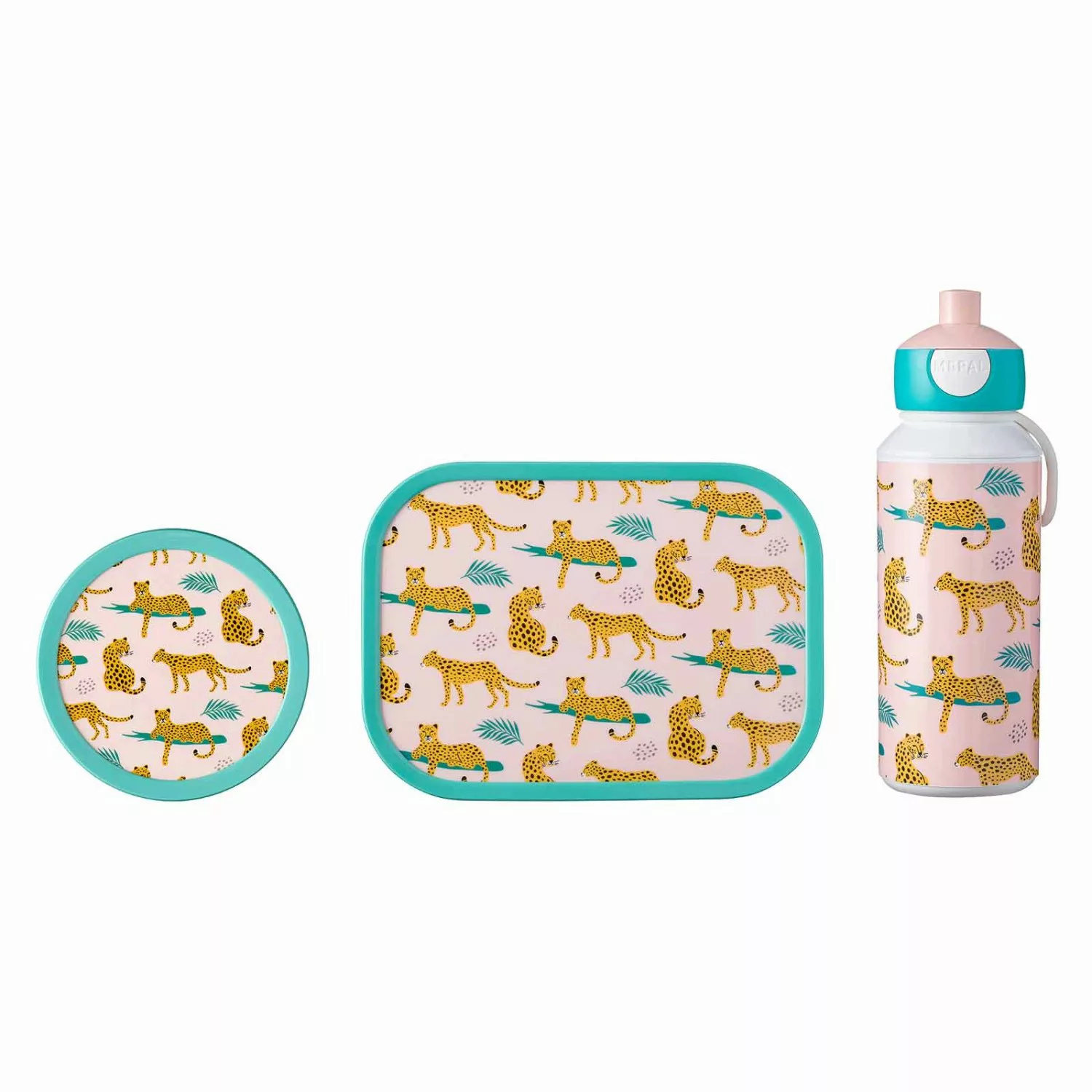 Mepal Campus Lunchset 3-teilig aus Brotdose Trinkflasche und Obstbox Leopar günstig online kaufen