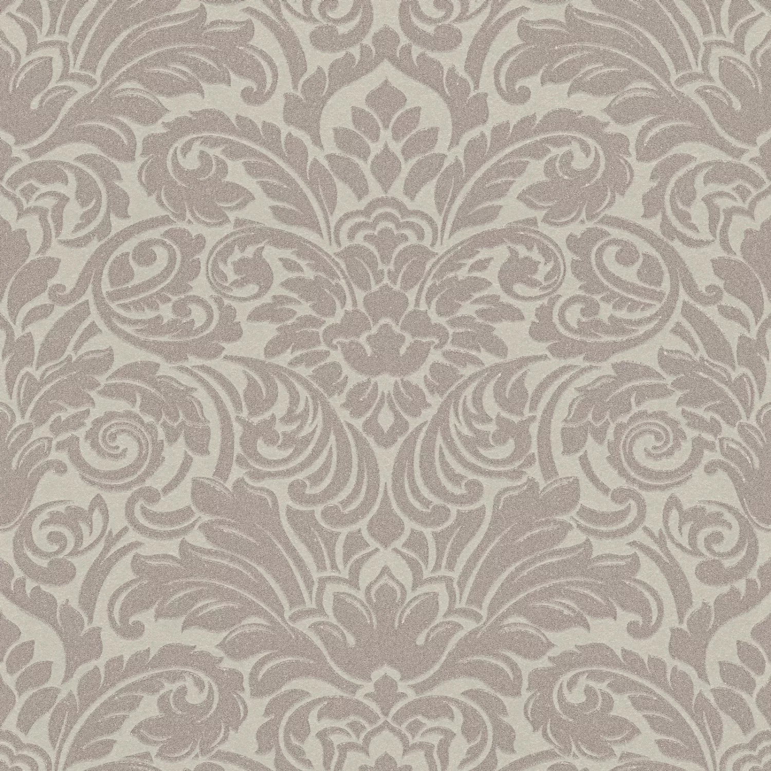 Bricoflor Ornament Tapete in Taupe Grau Elegante Vliestapete mit Flock Must günstig online kaufen