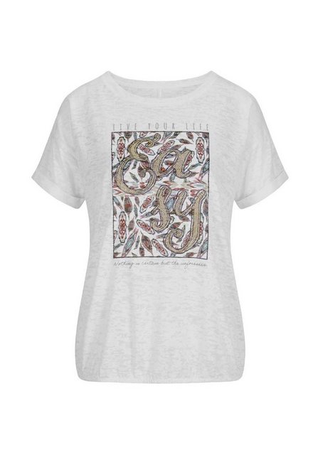 heine T-Shirt LINEA TESINI Damen Designer-Druck-Shirt m. Schmucksteinen, we günstig online kaufen
