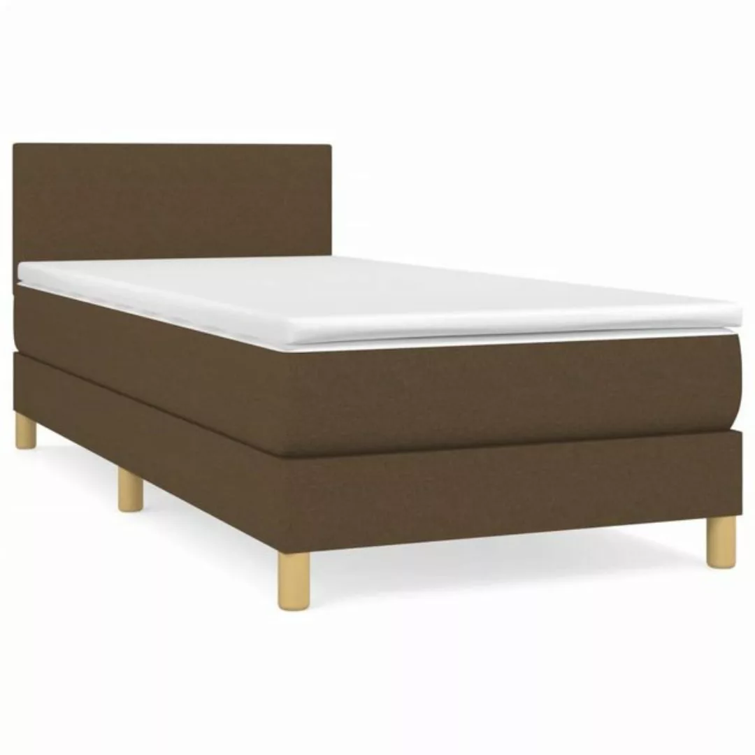 vidaXL Bettgestell Boxspringbett mit Matratze Dunkelbraun 100x200 cm Stoff günstig online kaufen