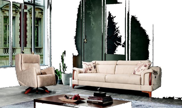 Xlmoebel Sofa Neues Wohnzimmer-Set mit Einzelsofa und modernem Dreisitzer-C günstig online kaufen