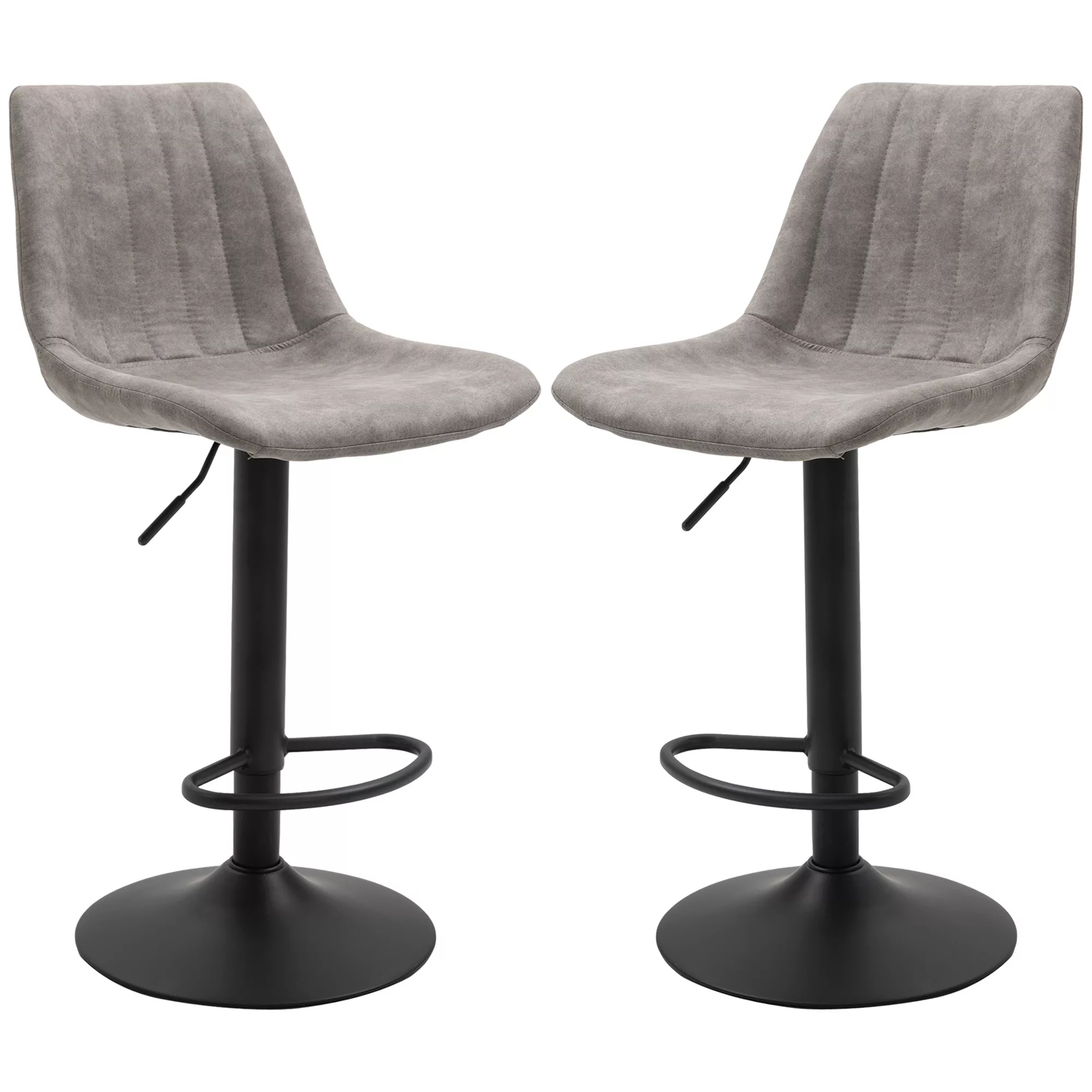 HOMCOM Barhocker 2er Set, Gepolstert Barstuhl mit Metallgestell, Lehne, Höh günstig online kaufen