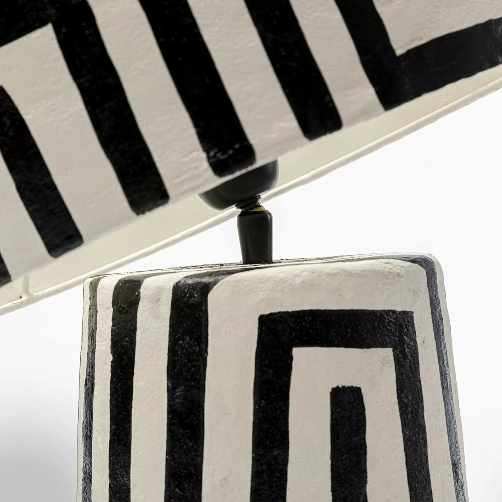 KARE Tischleuchte Strisce, schwarz-weiß, Papier, Höhe 44 cm günstig online kaufen