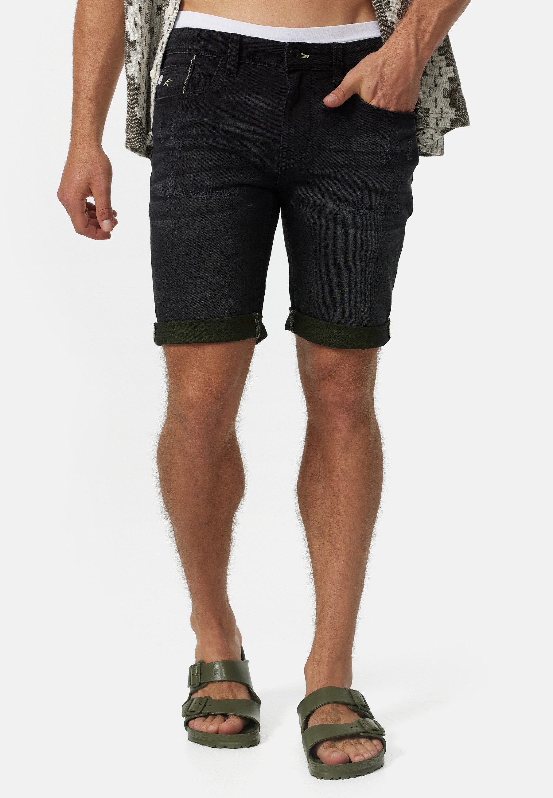 Indicode Jeansshorts INZalento aus elastischer Baumwoll-Qualität günstig online kaufen