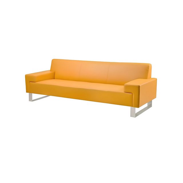 Xlmoebel Sofa 3-Sitzer Leder Sofa in Orange für das Wohnzimmer, 1 Teile, He günstig online kaufen