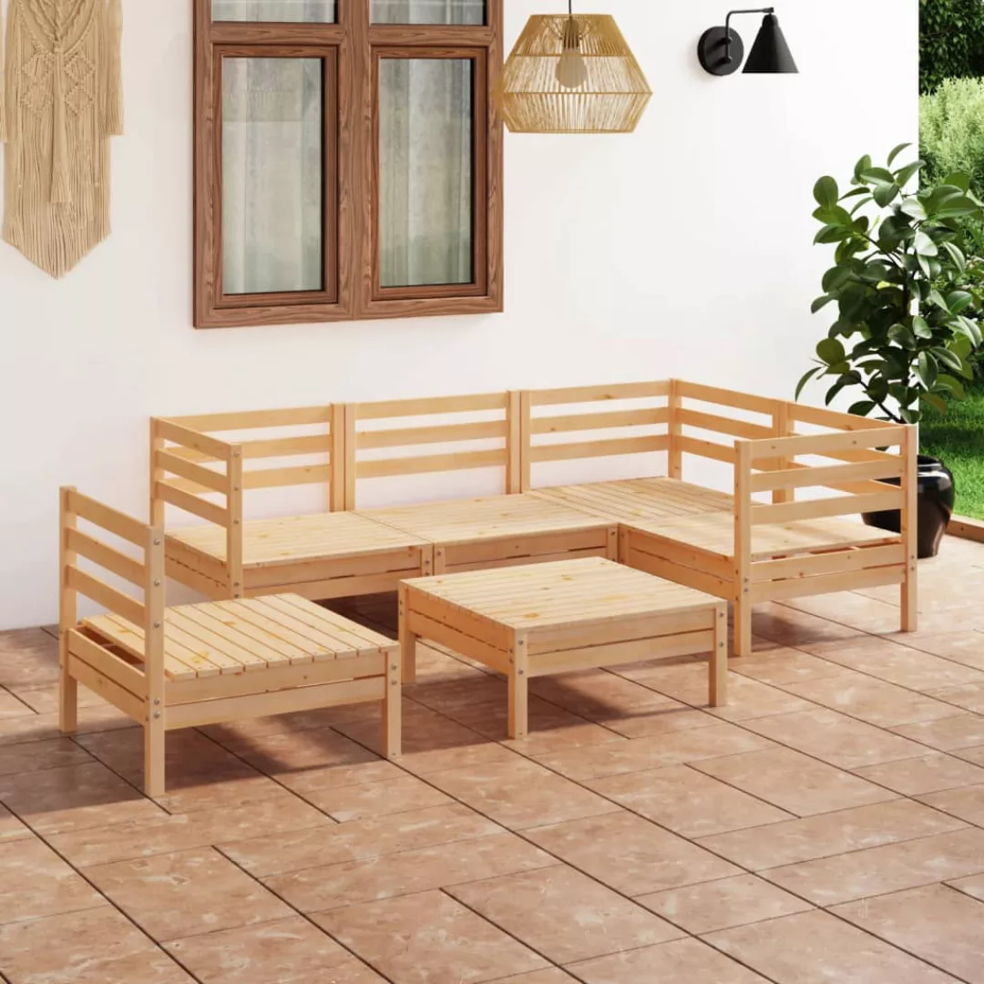 6-tlg. Garten-lounge-set Kiefer Massivholz günstig online kaufen