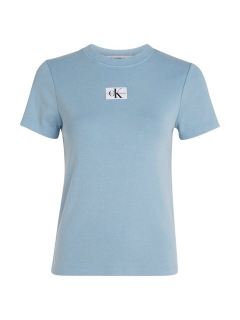 Calvin Klein Jeans T-Shirt LABEL WASHED RIB SLIM TEE mit Logopatch günstig online kaufen