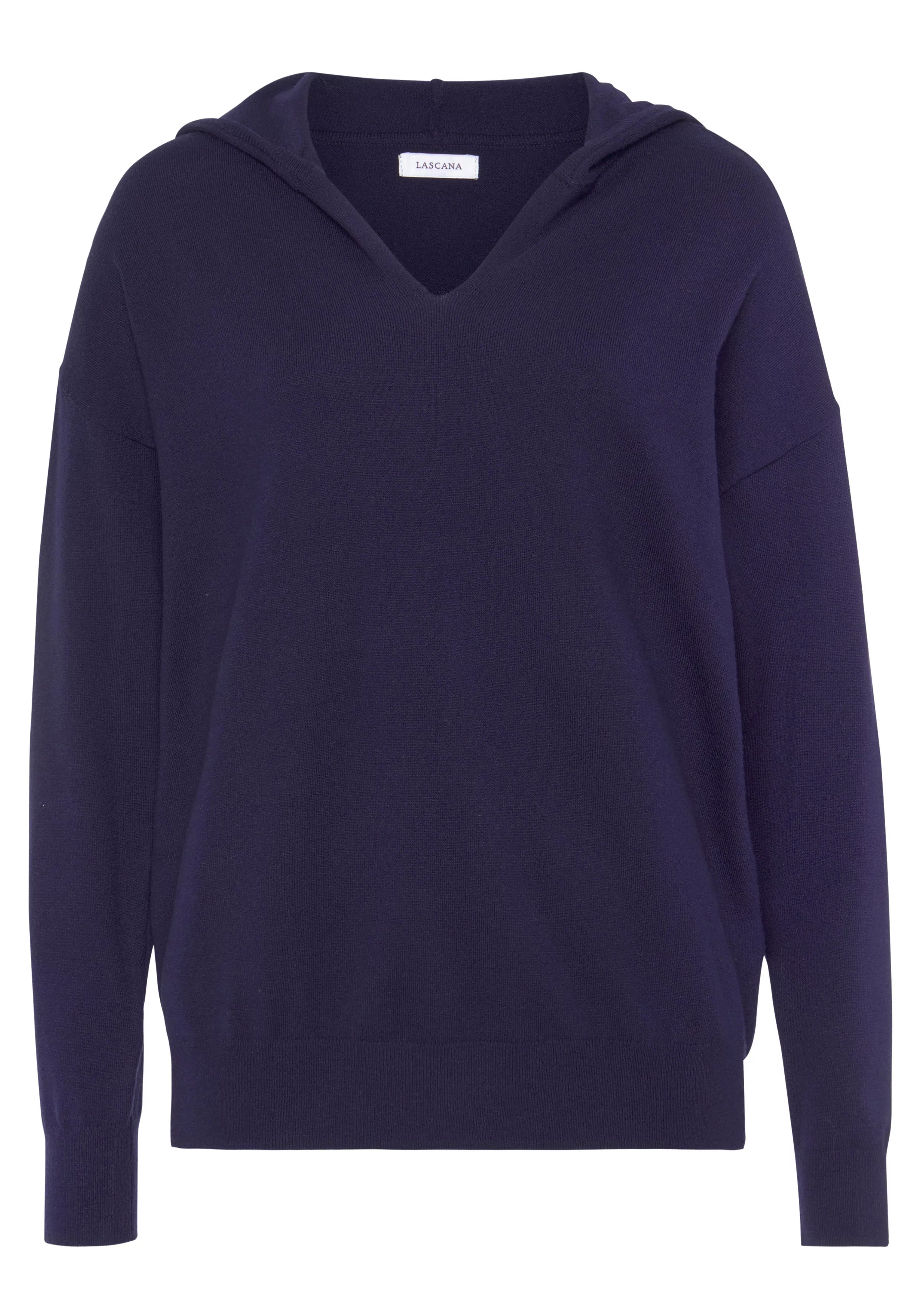 LASCANA Strickpullover -Kapuzensweatshirt aus weicher Viskosemischung, Loun günstig online kaufen