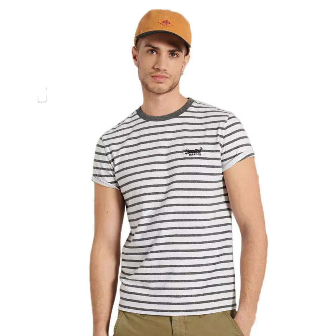 Superdry Orange Label Stripe Kurzarm T-shirt L Black Grit Stripe günstig online kaufen