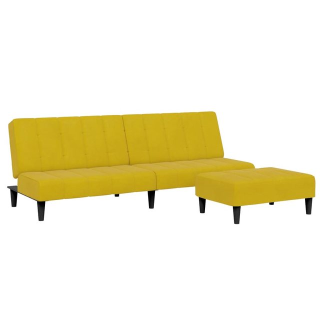 vidaXL Sofa Schlafsofa 2-Sitzer mit Fußhocker Gelb Samt günstig online kaufen