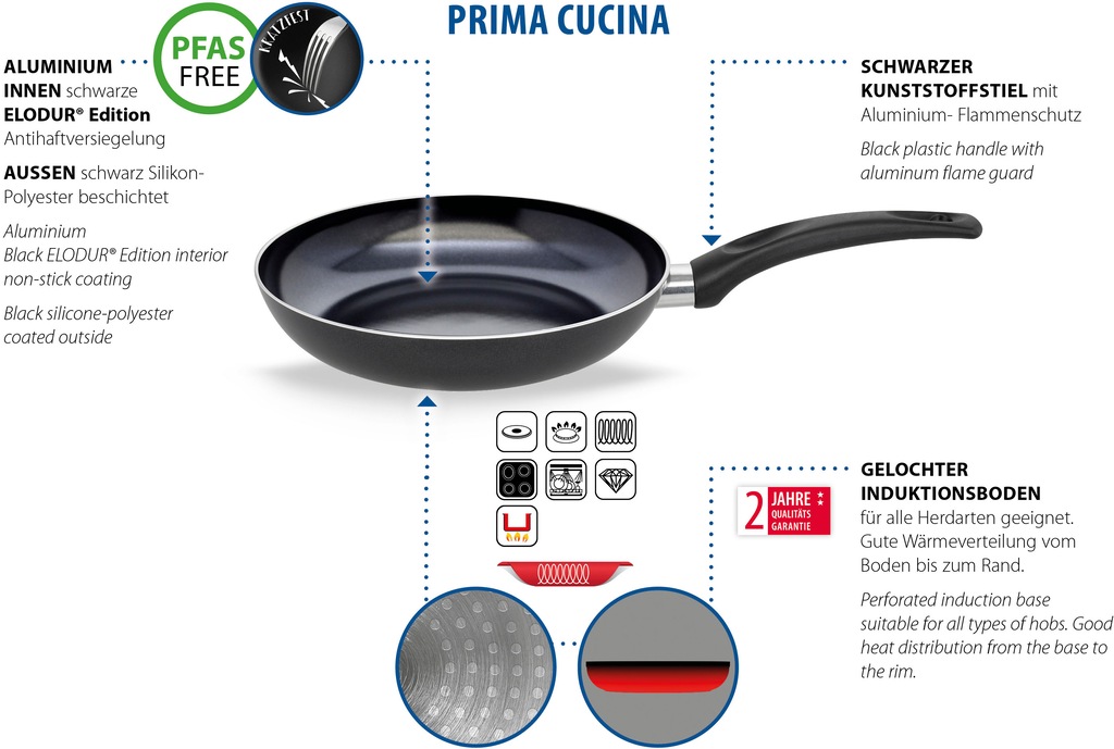 Elo Basic Bratpfanne »Prima Cucina«, Aluminium, (1 tlg.), Für alle Herdarte günstig online kaufen