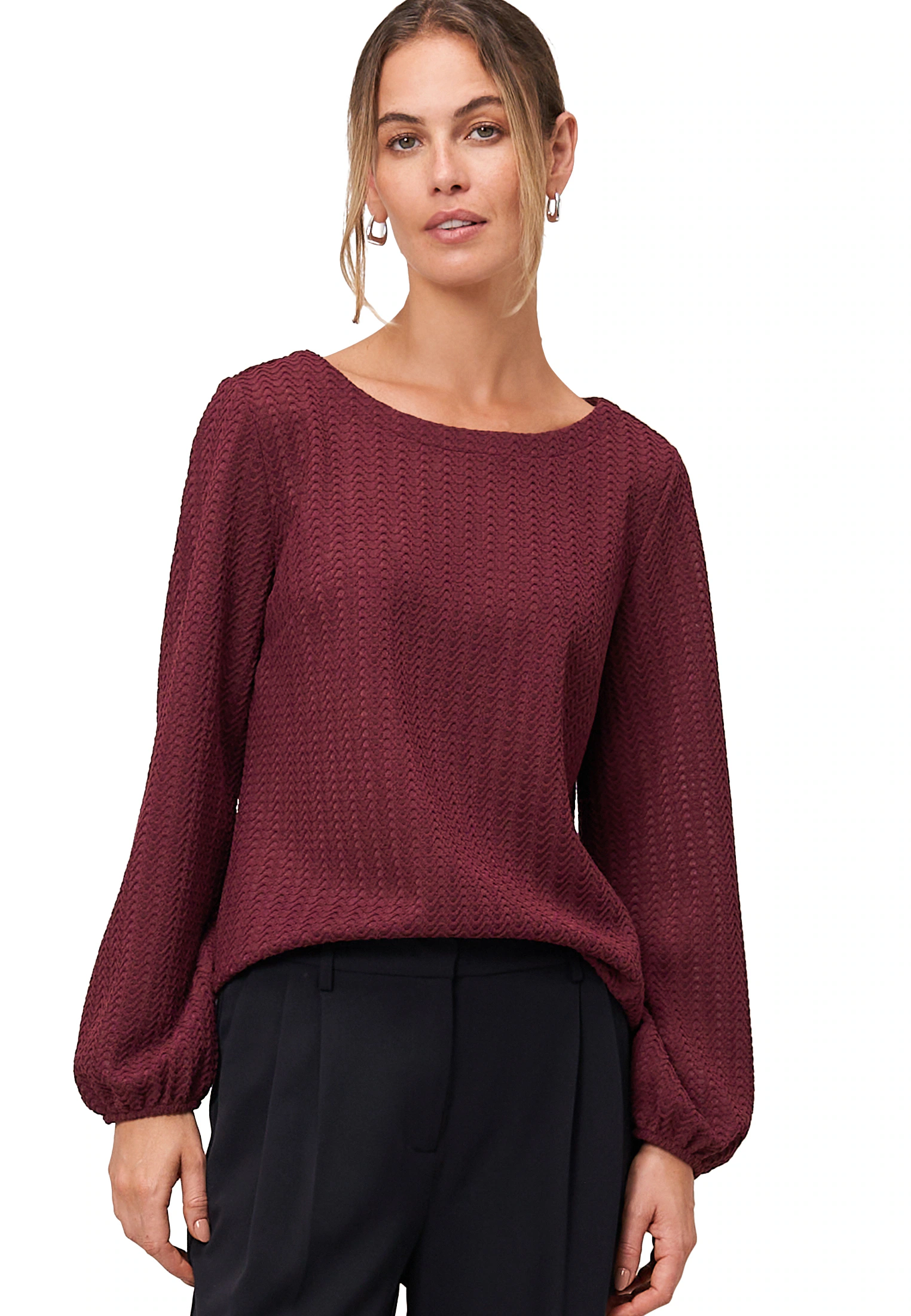 Zero Kurzarmshirt "zero Damen Strukturshirt mit Rundausschnitt", (1 tlg.), günstig online kaufen