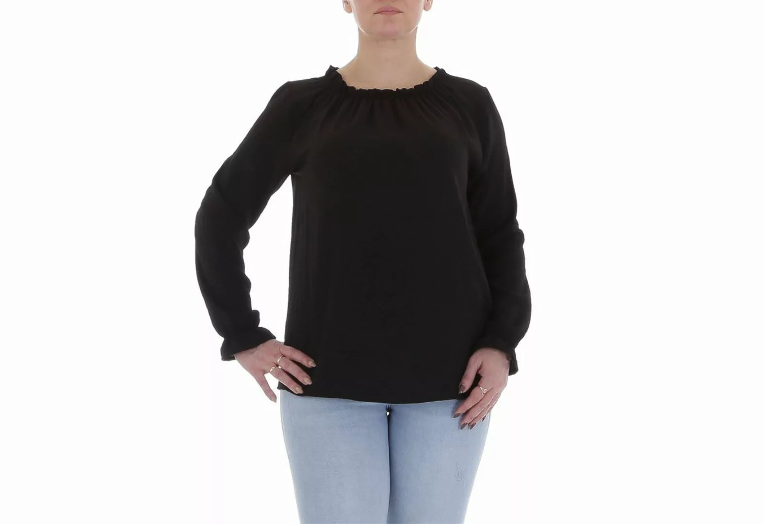 Ital-Design Langarmbluse Damen Elegant (85915875) Bluse in Schwarz günstig online kaufen