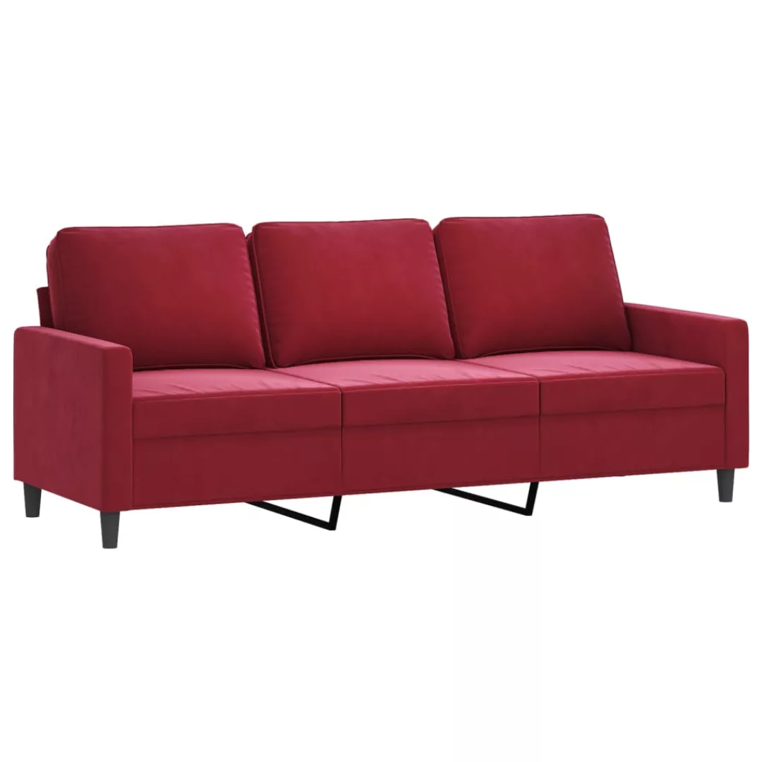 Vidaxl 3-sitzer-sofa Weinrot 180 Cm Samt günstig online kaufen