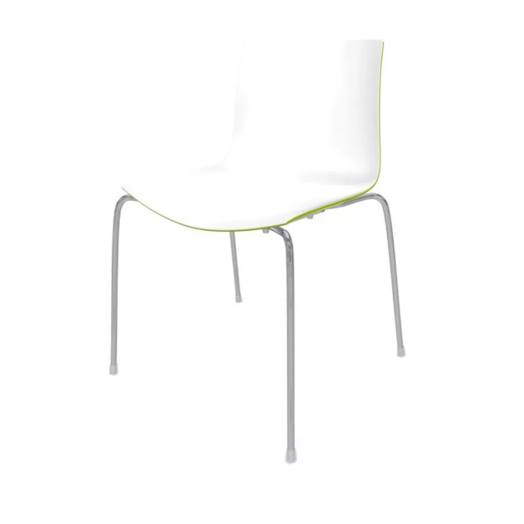 Arper - Catifa 46 0251 Stuhl zweifarbig Gestell Chrom - weiß/grün/Außenscha günstig online kaufen