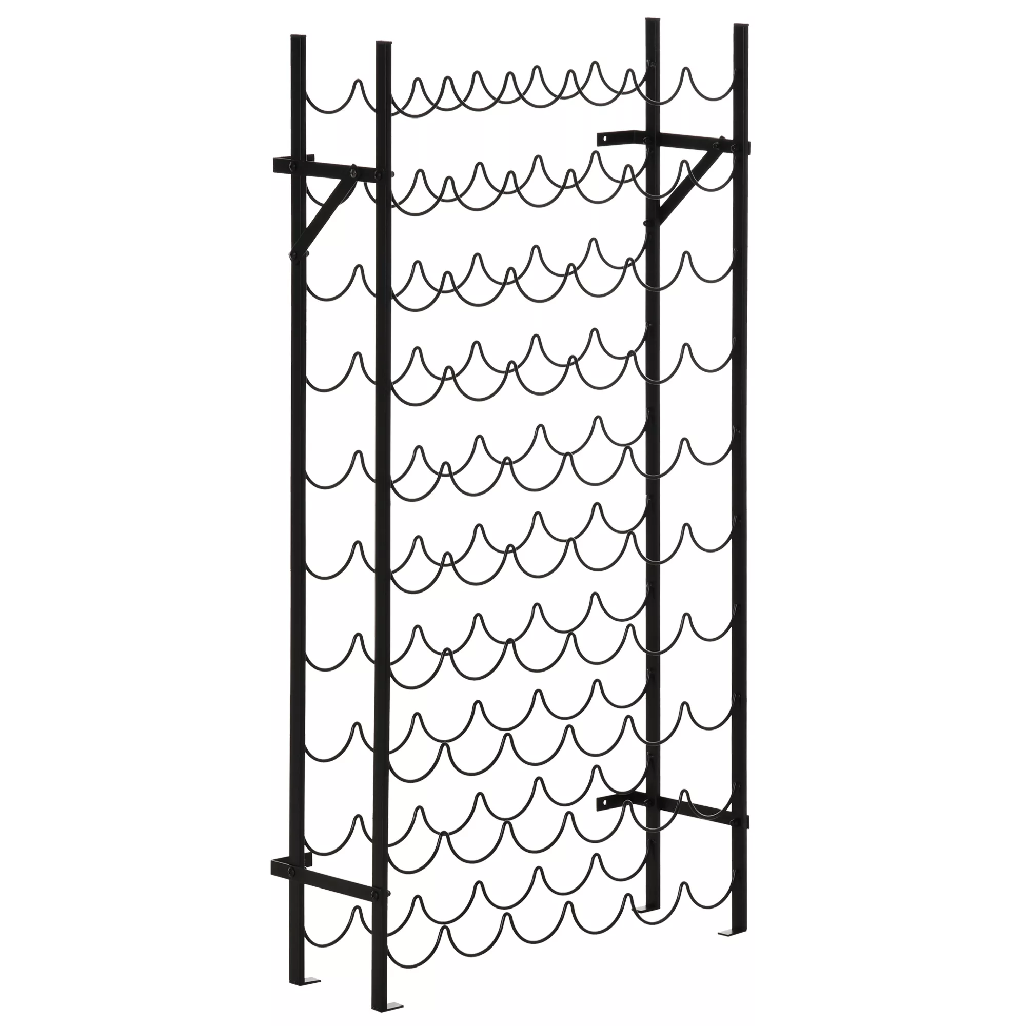 HOMCOM Weinregal für 60 Flaschen, wandmontierbares Flaschenregal aus Metall günstig online kaufen