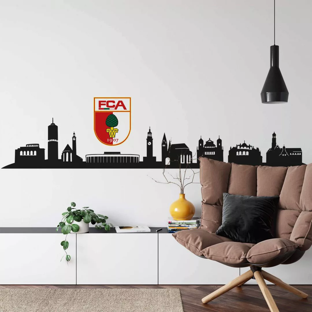 Wall-Art Wandtattoo "FC Augsburg Skyline mit Logo", (1 St.), selbstklebend, günstig online kaufen