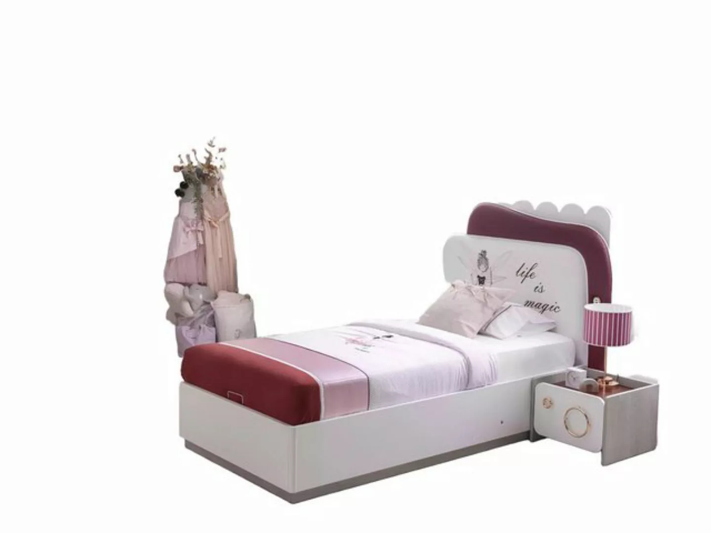 JVmoebel Bett Modern Kinderbett Mädchen Bett Einzelbett Holzgestell Möbel N günstig online kaufen