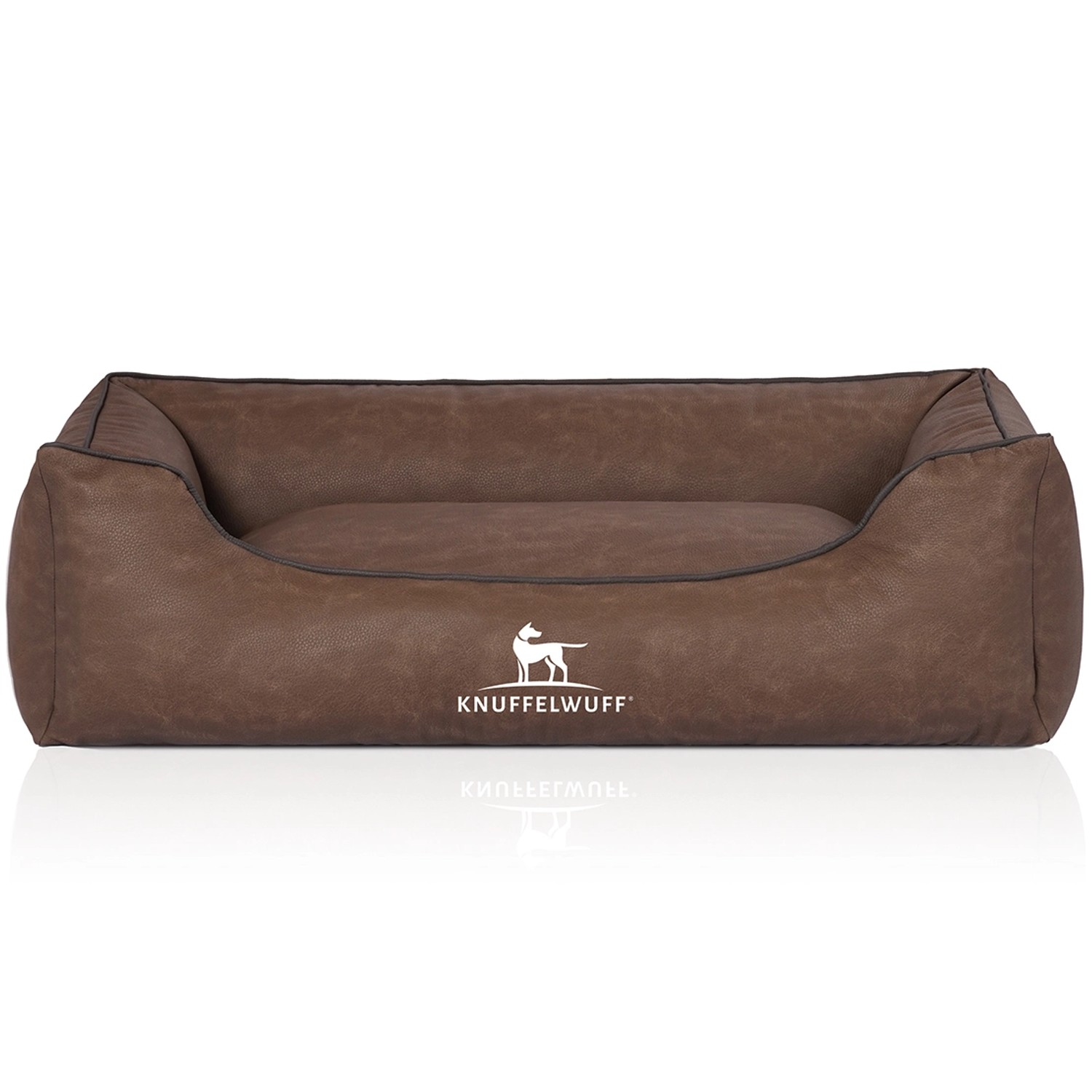 Knuffelwuff Hundebett Scottsdale Kunstleder M-L 85 x 63cm Braun günstig online kaufen