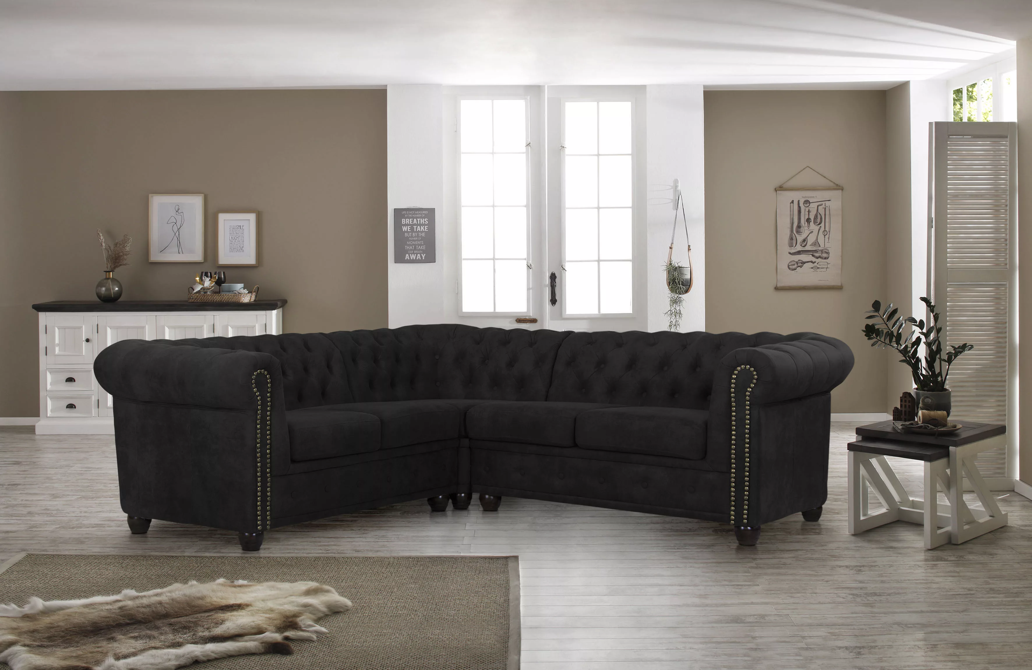 Home affaire Chesterfield-Sofa "Rysum L-Form", Chesterfield-Optik, gleichsc günstig online kaufen
