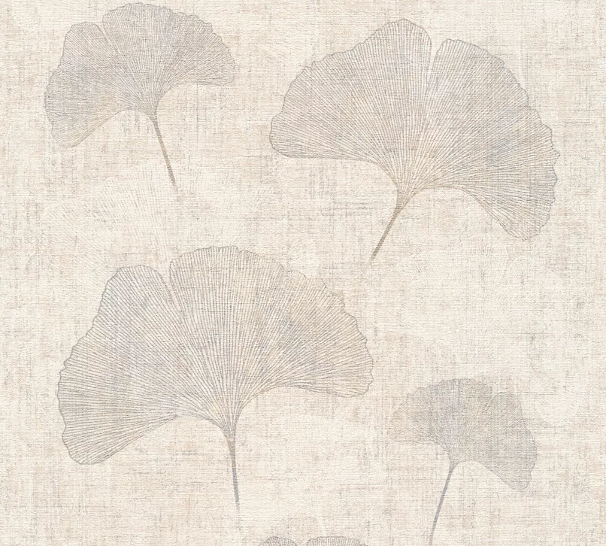 A.S. Création Vliestapete Designbook Ginkgoblatt Beige-Silber FSC® günstig online kaufen