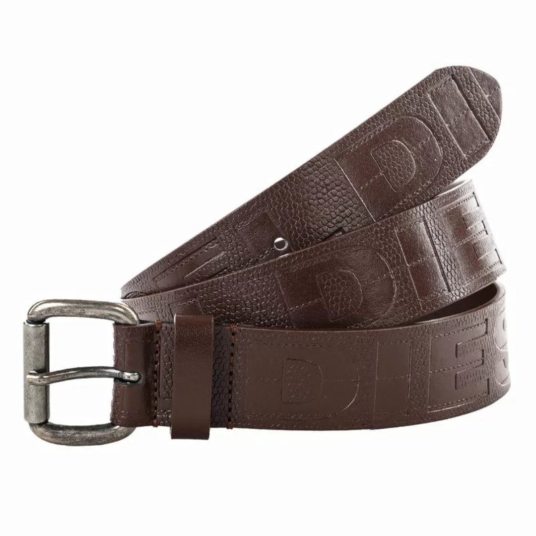 DIESEL Herren Gürtel - Belts B-CERRO, Metallschnalle, Logo Braun 85 cm günstig online kaufen