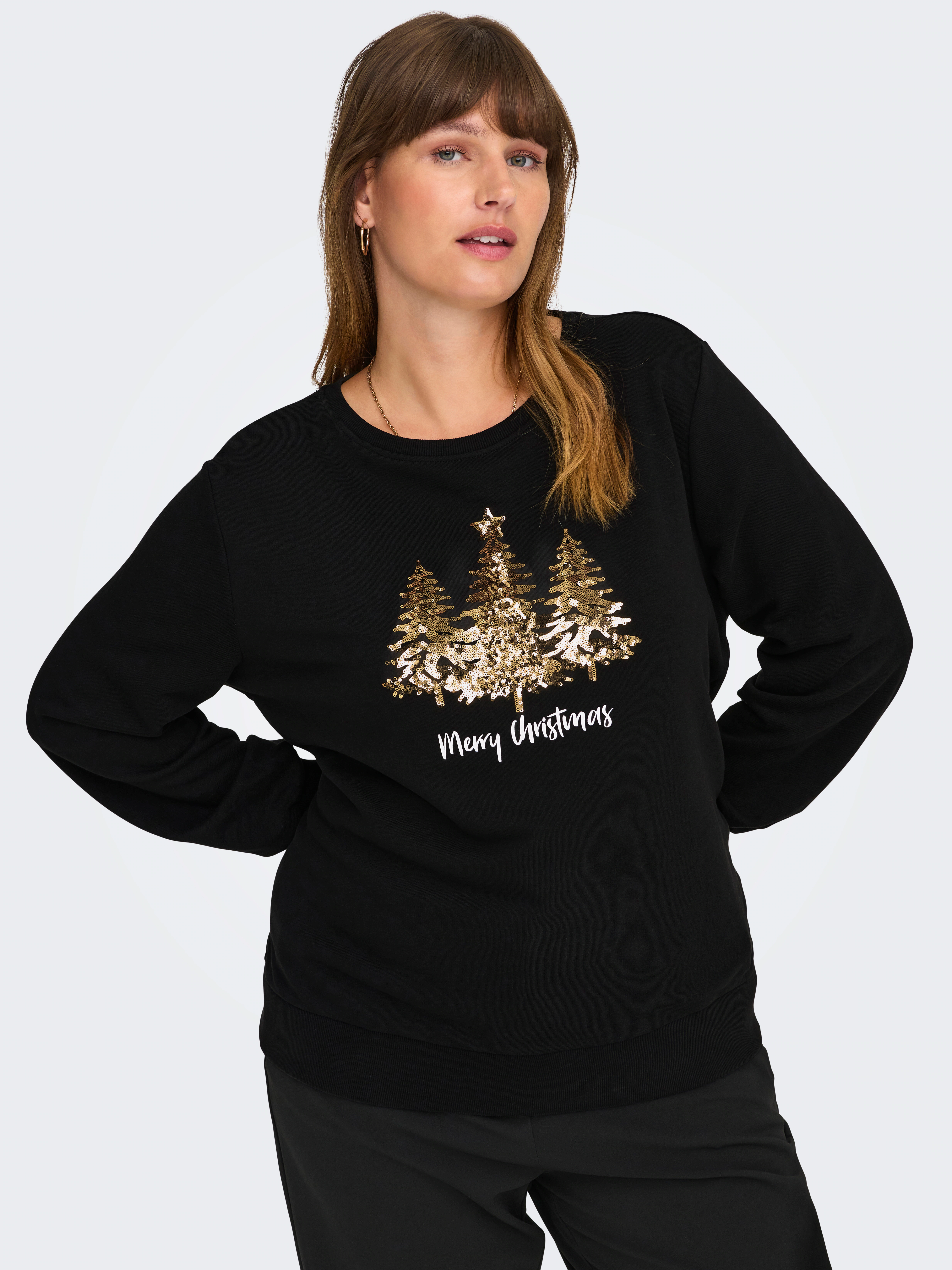 ONLY CARMAKOMA Sweatshirt CARXMAS LIFE LS O-NECK SWEAT JRS günstig online kaufen