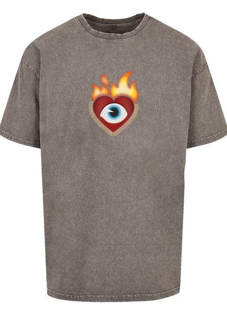 emoji couture T-Shirt Heart on flames eye and golden beads Premium Qualität günstig online kaufen