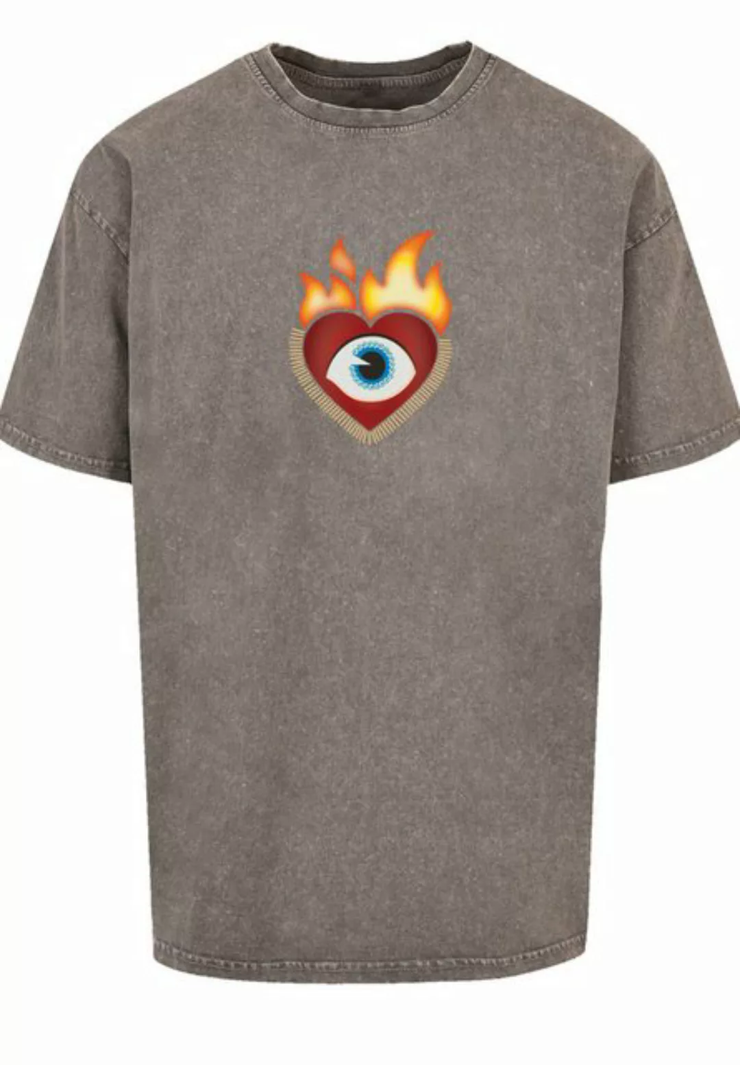 emoji couture T-Shirt Heart on flames eye and golden beads Premium Qualität günstig online kaufen