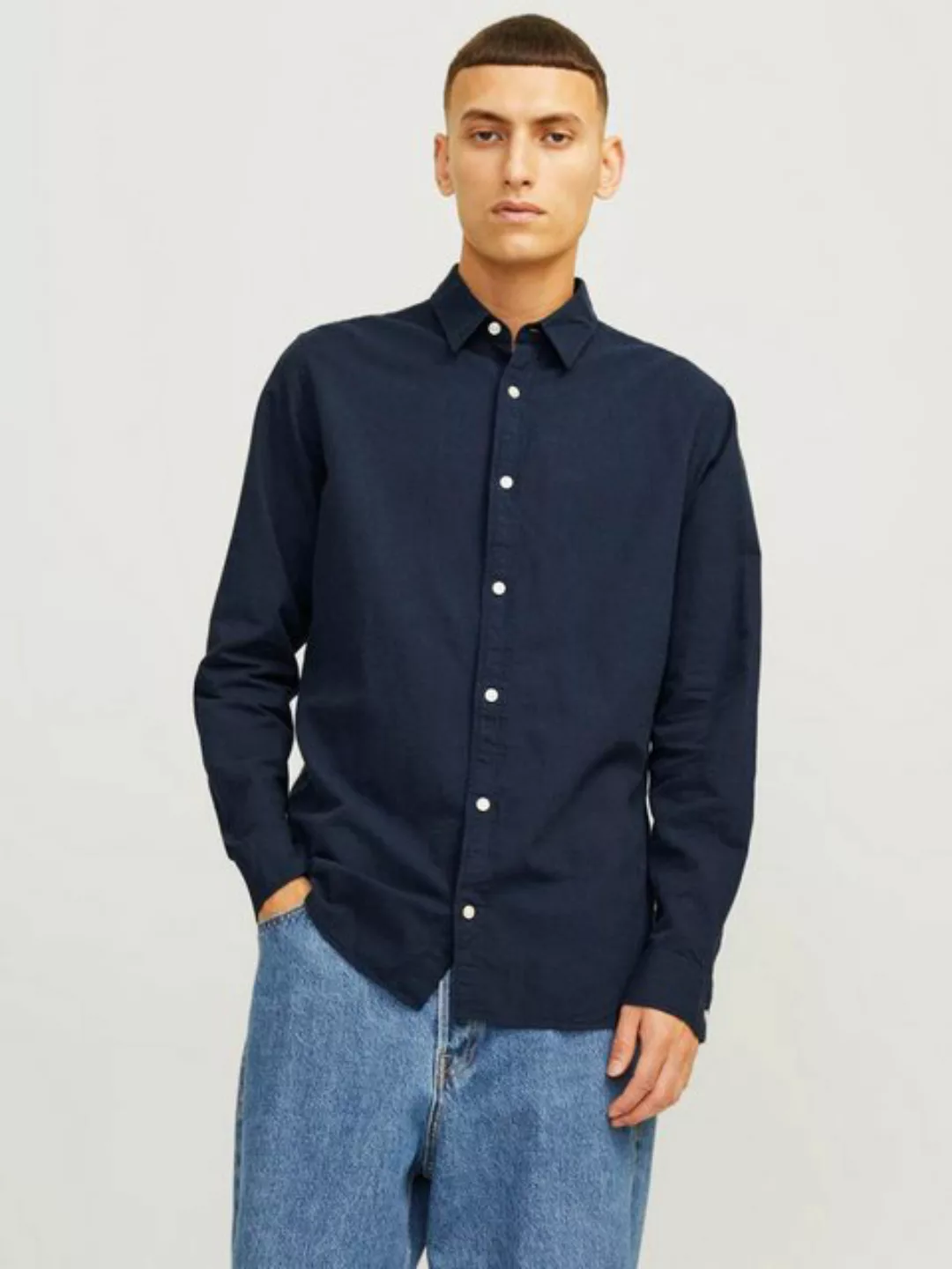 Jack & Jones Langarmhemd JJELINEN BLEND SHIRT LS SN günstig online kaufen