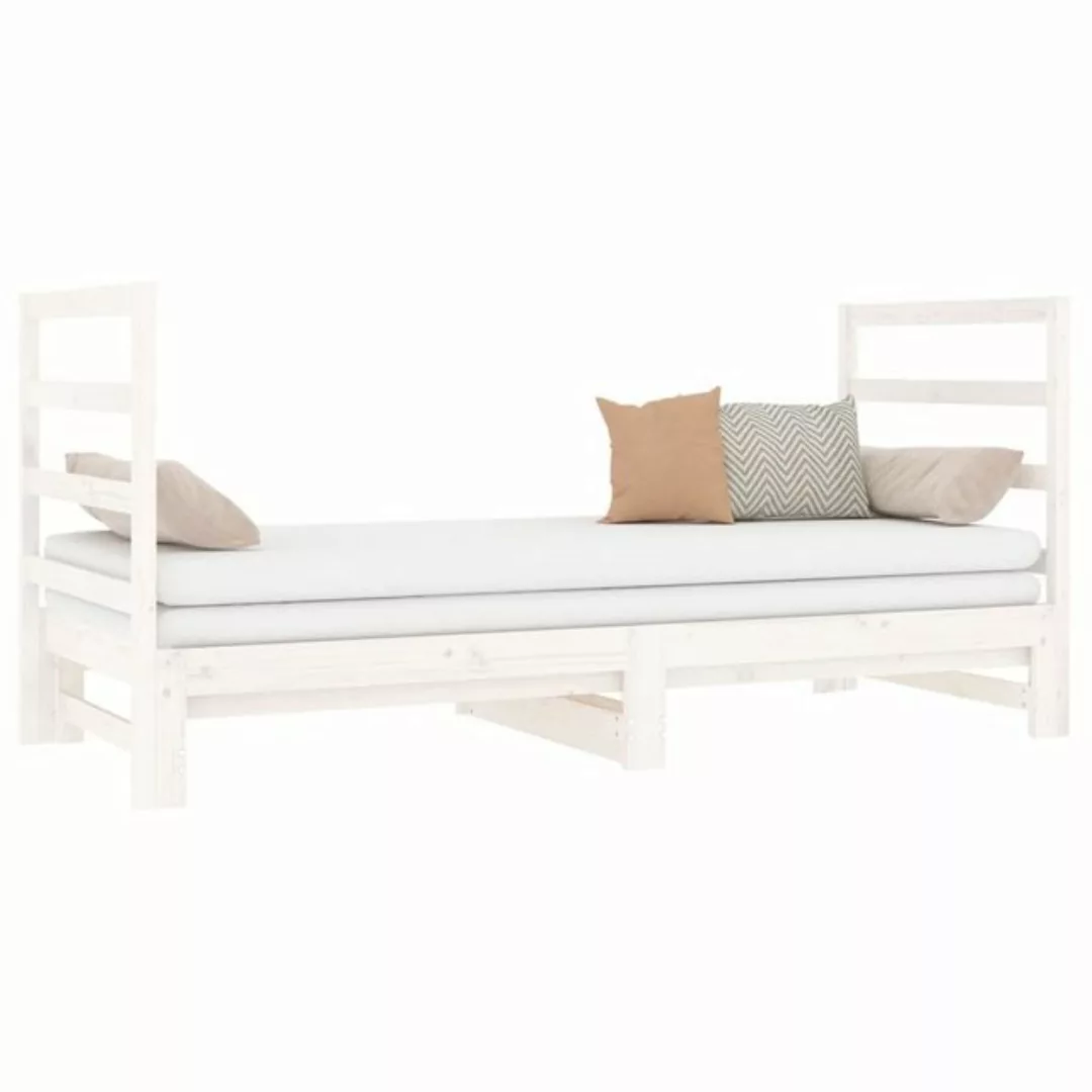 furnicato Bett Tagesbett Ausziehbar Weiß 2x(90x190) cm Massivholz Kiefer (1 günstig online kaufen