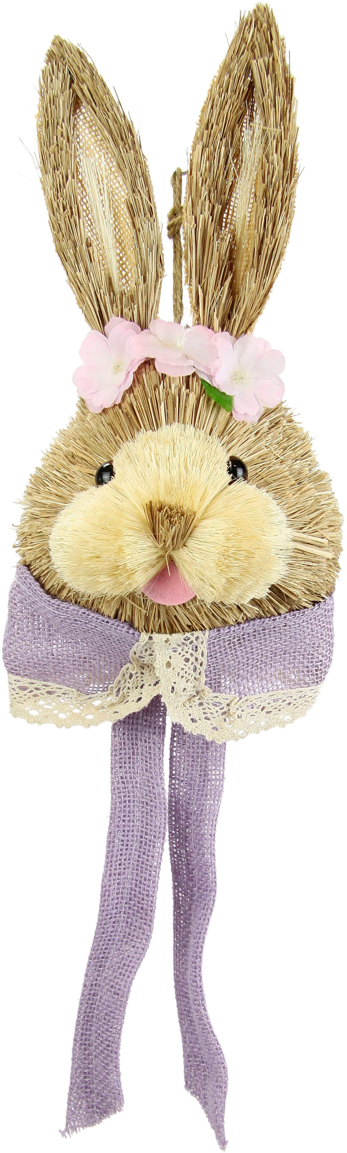 I.GE.A. Dekofigur "Tierfigur Bast-Hasenkopf Hase Osterhasen Deko Ostern Ost günstig online kaufen