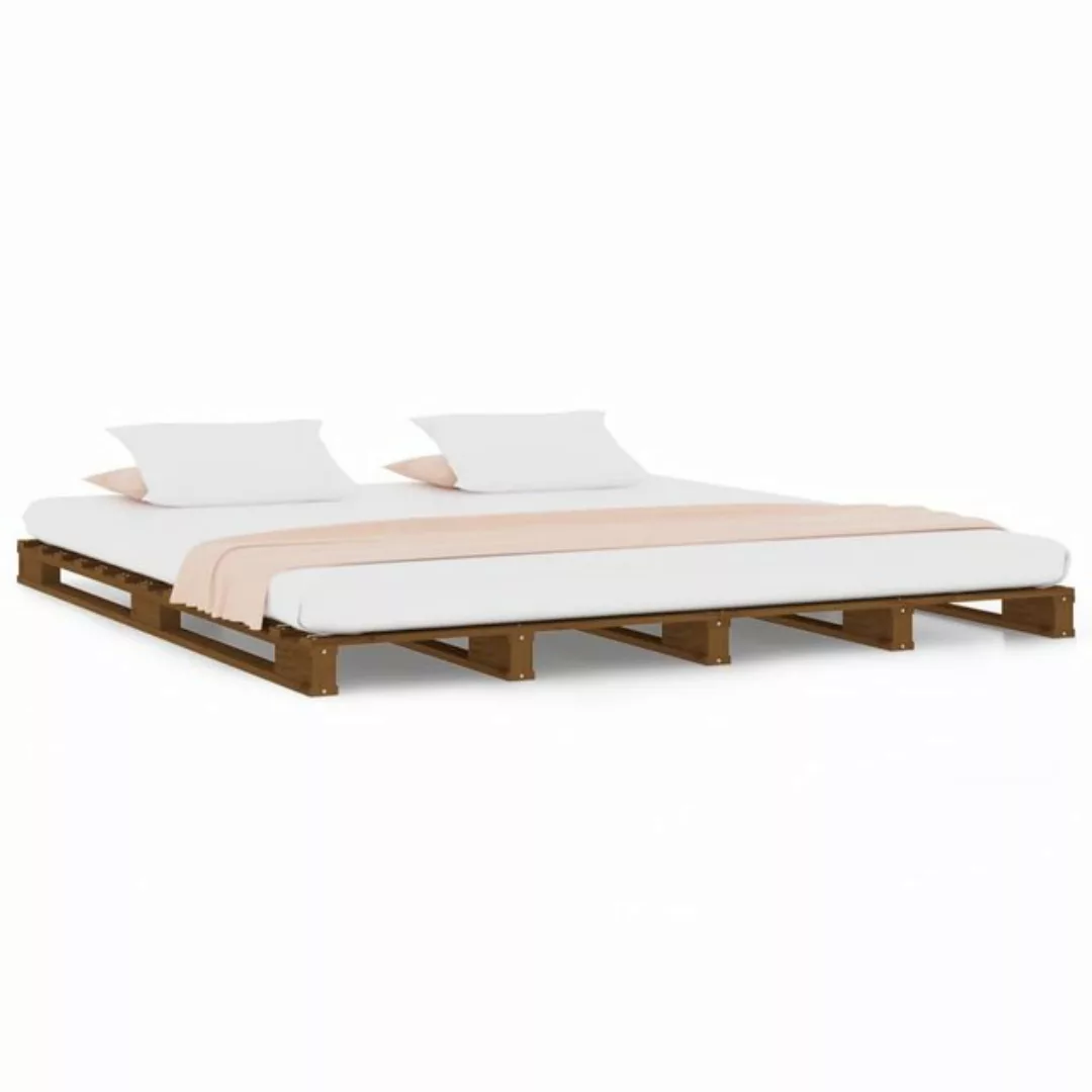 furnicato Bett Palettenbett Honigbraun 120x200 cm Massivholz Kiefer günstig online kaufen