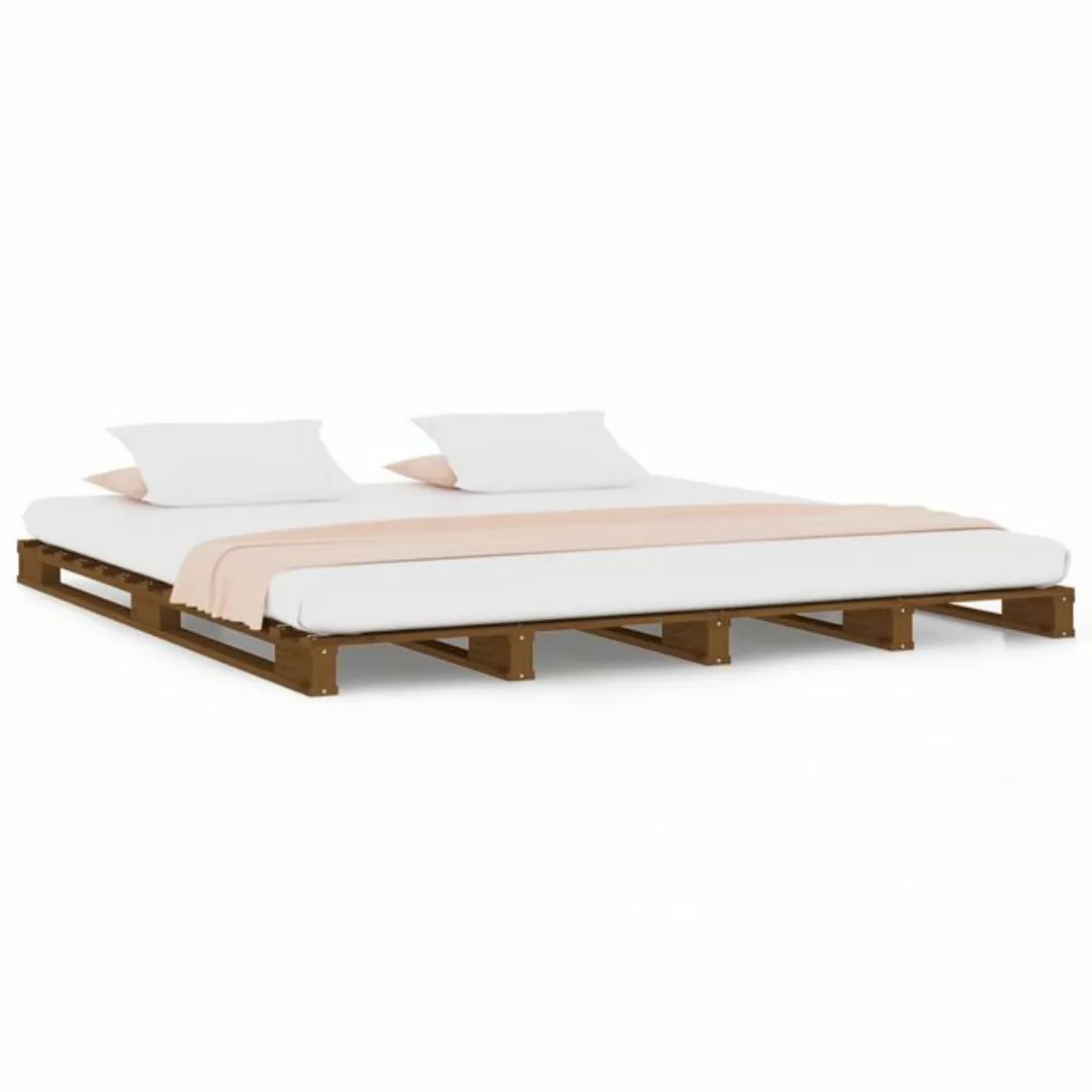 vidaXL Bettgestell Massivholzbett Honigbraun 140x190 cm Kiefer Bett Bettrah günstig online kaufen