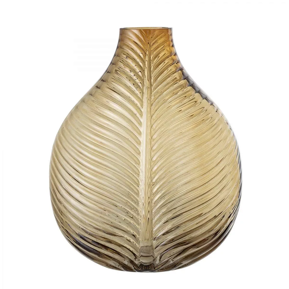 Gerippte Vase aus Glas in Braun günstig online kaufen