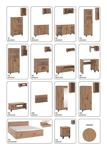 Beautysofa Stauraumschrank P12 (Holzbeine, Zweitüren Schränke) Schrank mit günstig online kaufen