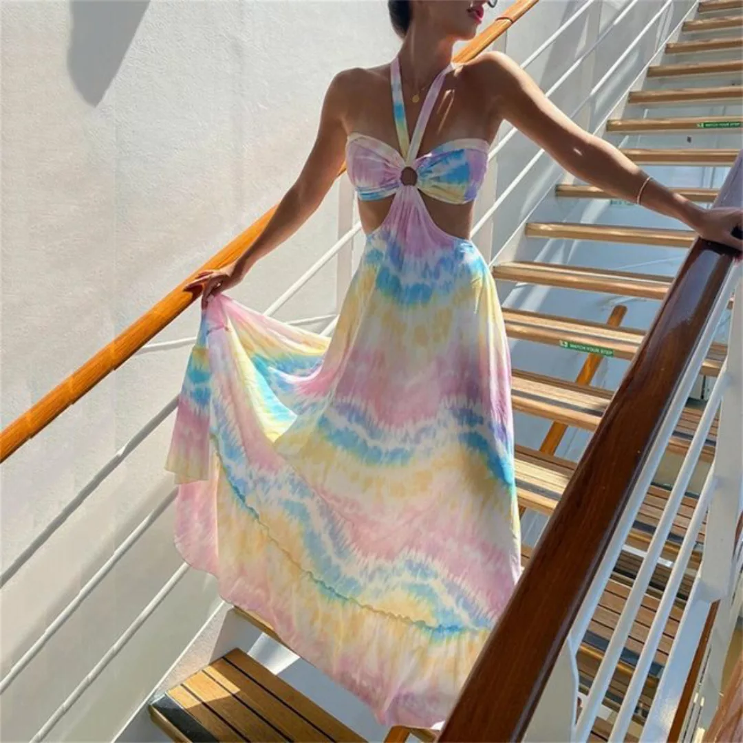 RUZU UG Cocktailkleid Unterkleid, bedrucktes Kleid mit V-Ausschnitt, modisc günstig online kaufen