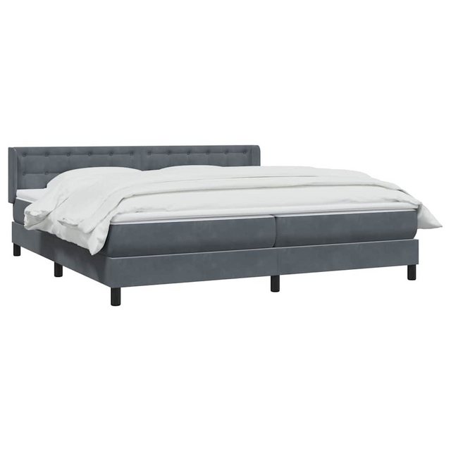 vidaXL Bett Boxspringbett mit Matratze Dunkelgrau 200x220 cm Samt günstig online kaufen